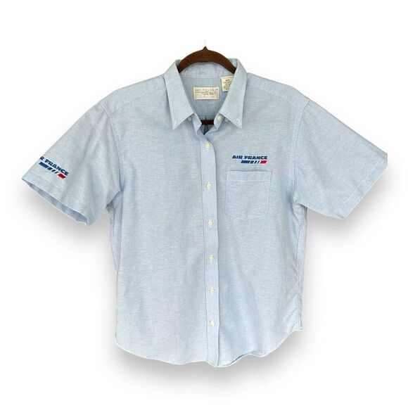 Air France flight attendant uniform top button down blouse size medium - Picture 1 of 12